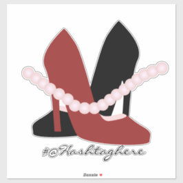 Adesivo Girly Heels Pearls Nome Script Car Sticker