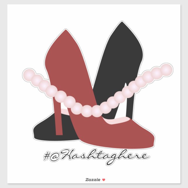 Adesivo Girly Heels Pearls Nome Script Car Sticker (Folha)