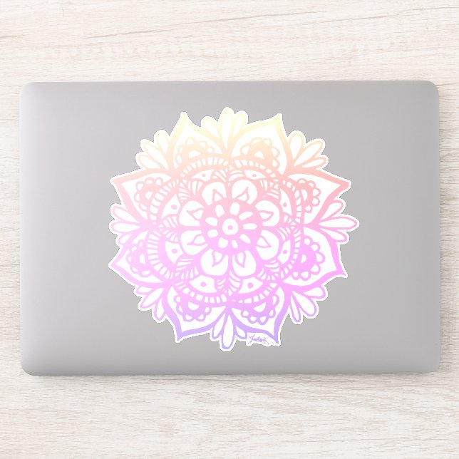 Adesivo Girly Pastel Mandala Flower (Computador)
