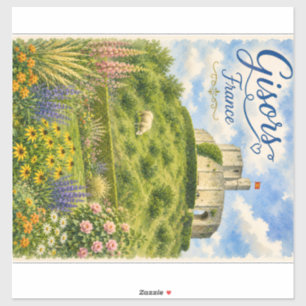 Adesivo Gisors França Castelo Normandia aquarela