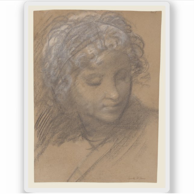 Adesivo Giulio Cesare Procaccini - Chefe de uma Figura Fem (Frente)