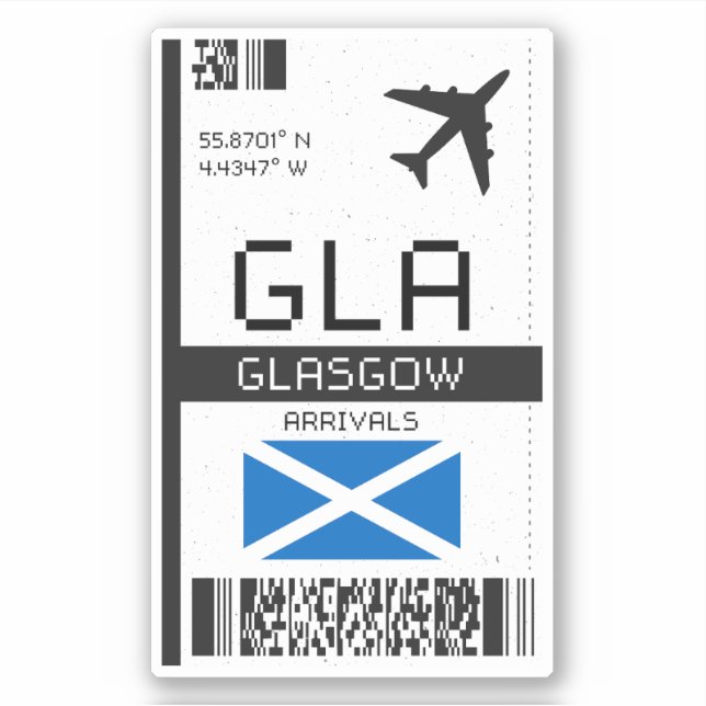 Adesivo GLA Glasgow Boembarque Pass - Viagem da Escócia (Frente)