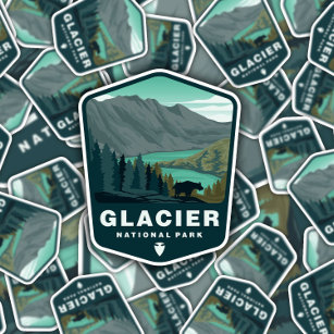 Adesivo Glacier National Park Montana   Autocolante