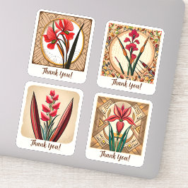 Adesivo Gladiolus Flores Groovy Retro Personalizado