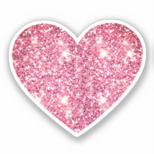 Adesivo Glam Aestic Girly Pink Glitter Heart