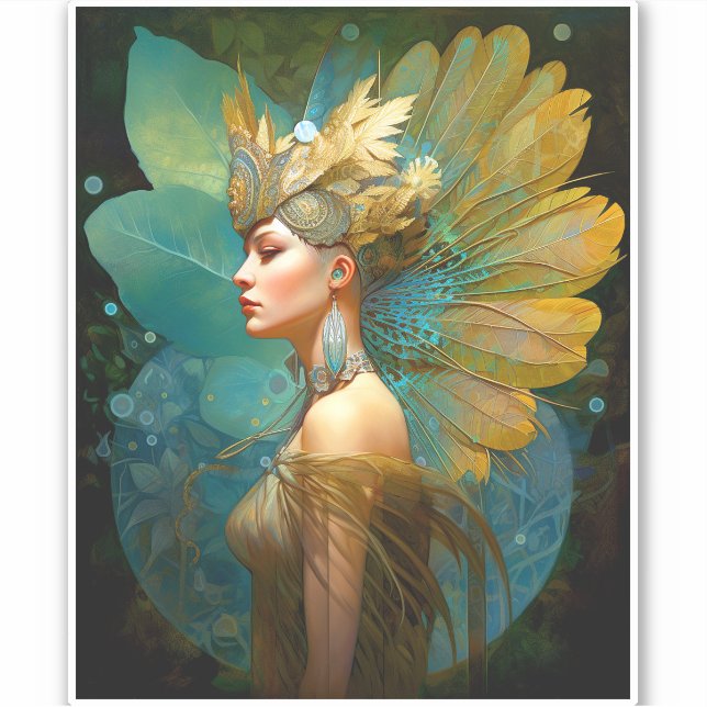 Adesivo Glamourous Fairy Woman Fantasy Art (Frente)