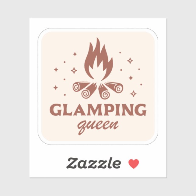 Adesivo Glamping rainha acampamento engraçado (Folha)