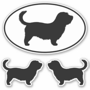 Adesivo Glen de Imaal Terrier Silhouettes com Cauda Longa