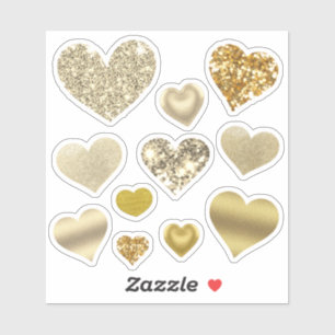 Adesivo Glitter Dourado do dia de os namorados