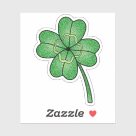 Adesivo Glitter Four Leaf Clover Custom-Cut Vinyl Stickers