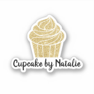 Adesivo Glitter Moderno da Panificação de Cupcakes Doura