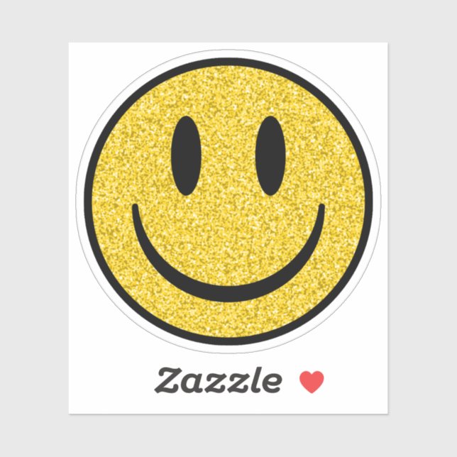 Adesivo Glitter Smile Face Custom-Cut Vinyl Stickers (Folha)