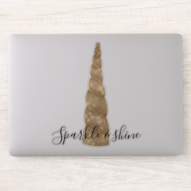 Adesivo Glitz Unicorn Sparkle Dourado (Computador)