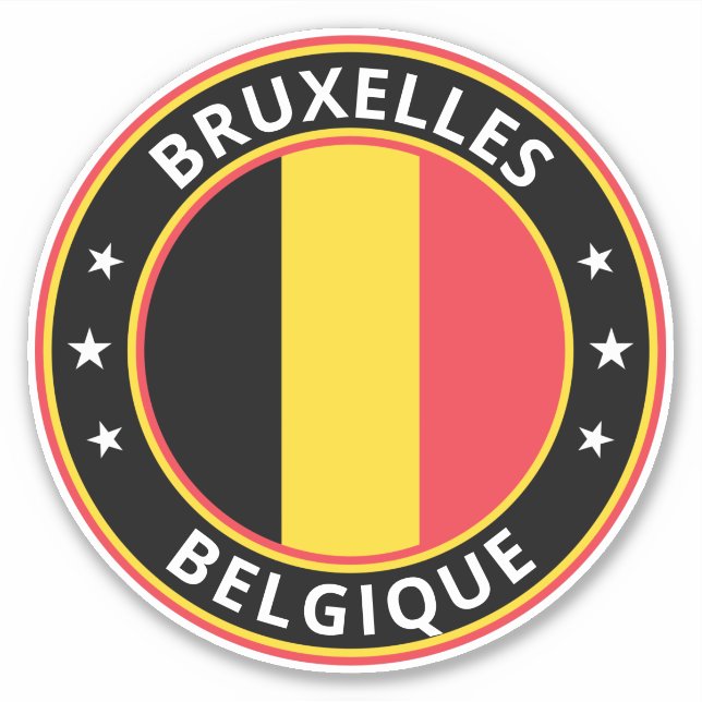 Adesivo Global Traveler - Bruxelas, Bélgica | Bélgica (Frente)