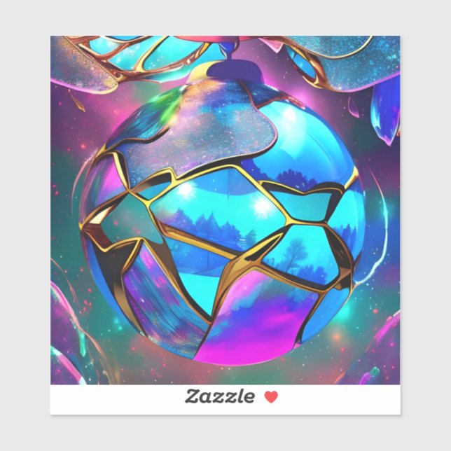 Adesivo Globo Iridescente do Espaço (Folha)