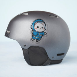 Adesivo Glossy Transparent -Cute Astronaut Cat 4x4