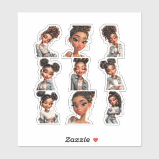 Adesivo Glow Getter Sticker Pack | 9 Fashion Portraits