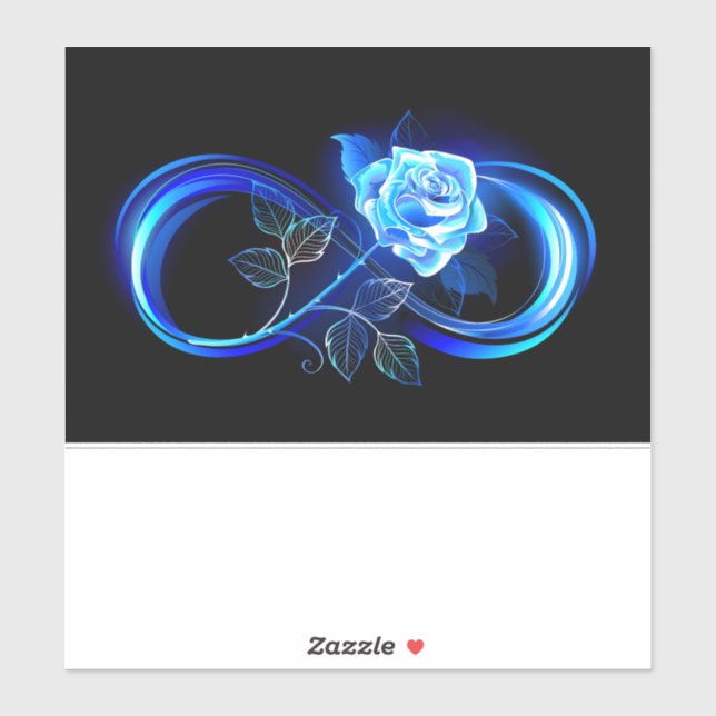 Adesivo Glowing infinity with blue rose (Folha)