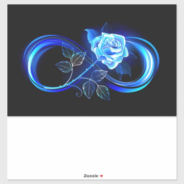 Adesivo Glowing infinity with blue rose (Folha)