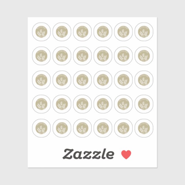 Adesivo Gluten Free Wedch Place Cartões Escolha de Refeiçã (Folha)