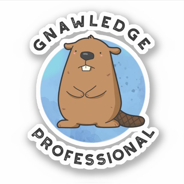 Adesivo Gnawledge Professional Funny Beaver Pun (Frente)