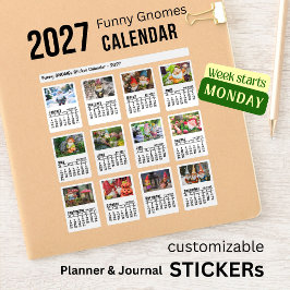 Adesivo Gnomos Engraçados 2027 Calendário de Fotos Persona
