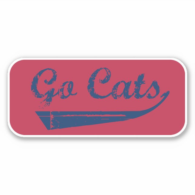 Adesivo Go Cats Vintage (Azul/Vermelho) (Frente)