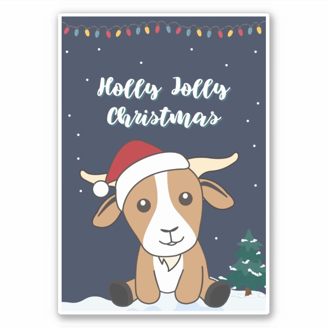 Adesivo Goat Christmas Goats Winter Animals Sticker (Frente)