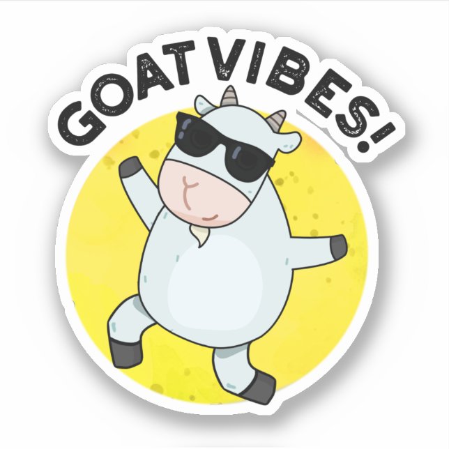 Adesivo Goat Vibes Funny Good Vibes Animal Pun (Frente)