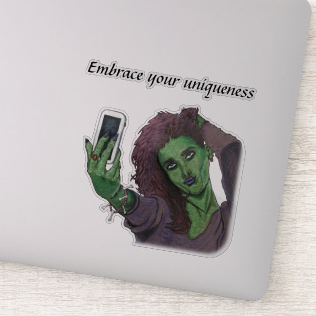 Adesivo Goblin Girl Phone Selfie Fantasy Art Sticker (Detalhe)