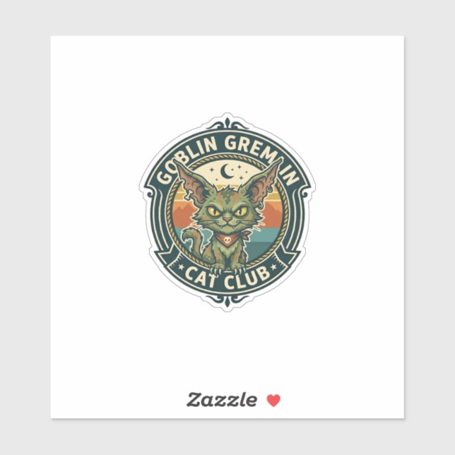 Adesivo Goblin Gremlin Gato Design Fofo de Kitty - Goblin  (Folha)