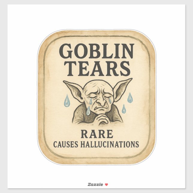 Adesivo Goblin Tears - Halloween Apothecary Label (Folha)
