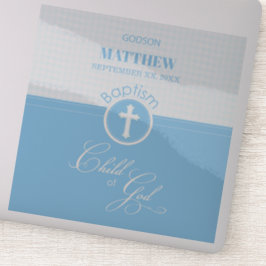 Adesivo Godson Baptism Blue Child of Deus Personalizado