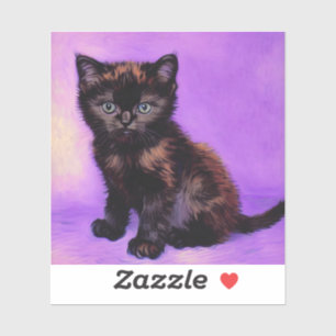 Adesivo Gogh Style Purple Cat