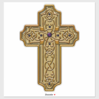 Adesivo Gold Bejeweled Celtic Style Cross 