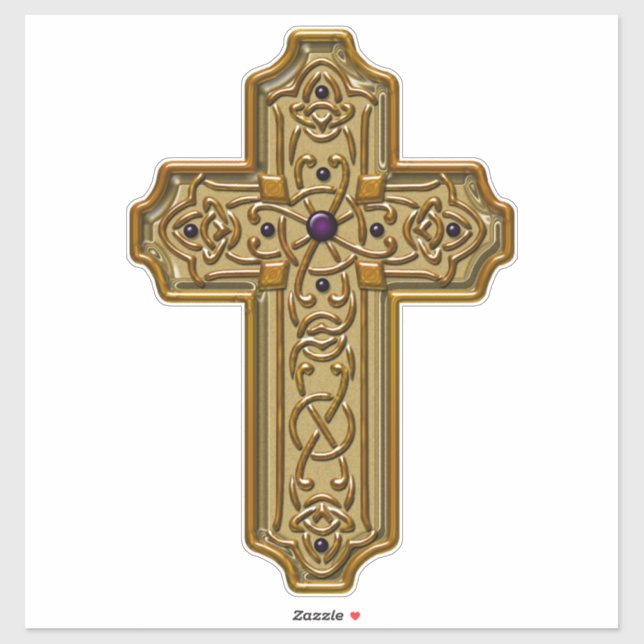 Adesivo Gold Bejeweled Celtic Style Cross  (Folha)