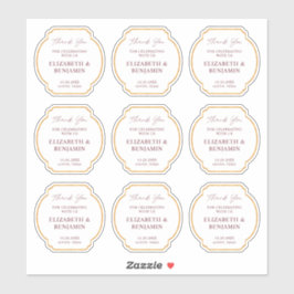 Adesivo Gold Rustic Boho Chic Wildflower Wedding Thank You