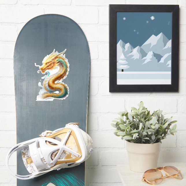 Adesivo Golden Dragon Majesty Custom-Cut Vinyl Sticker (Prancha de snowboard)