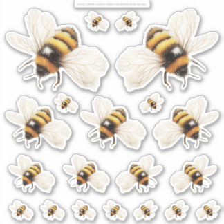 Adesivo Golden Honey Fairy World – 2a - 20 bees sheet