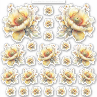 Adesivo Golden Honey Fairy World – 2a - 24 Flowers Sheet