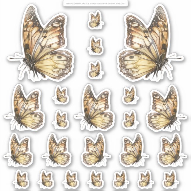 Adesivo Golden Honey Fairy World – 2b - 24 Butterfly Sheet (Frente)