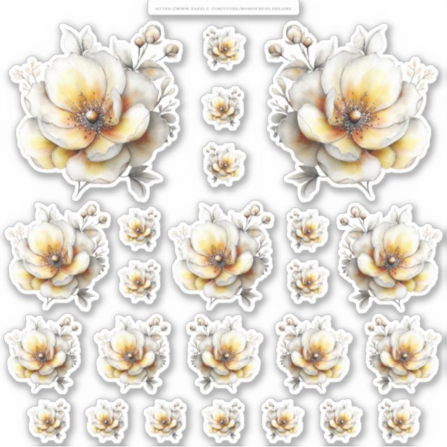 Adesivo Golden Honey Fairy World – 2b - 24 Flowers Sheet (Frente)