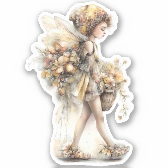 Adesivo Golden Honey Fairy World – Carrying Flowers (Frente)