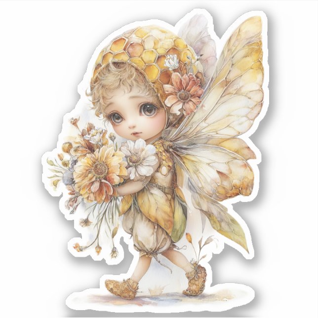 Adesivo Golden Honey Fairy World – Carrying Flowers (Frente)