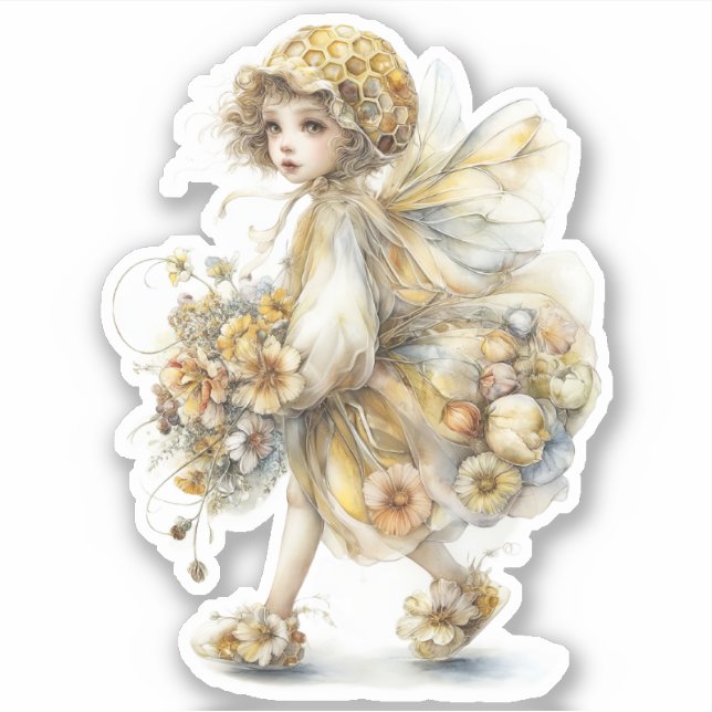 Adesivo Golden Honey Fairy World – Carrying Flowers (Frente)