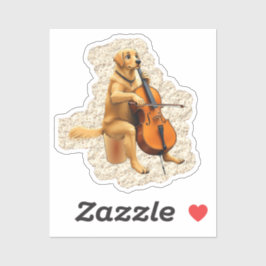 Adesivo golden retriever cello