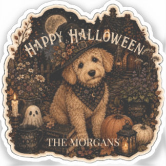 Adesivo Goldendoodle Enfeitiçado da Cabana de Outubro