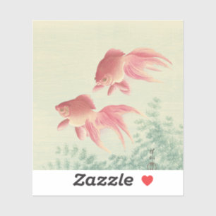 Adesivo Goldfish Vintage Japonês Woodblock Impressão
