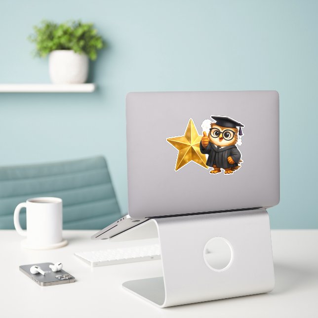 Adesivo Goldstar achievement vinyl laptop sticker product (Laptop na mesa)