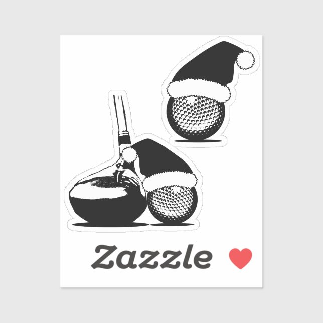 Adesivo Golf Ball e Golf Club Natal (Folha)